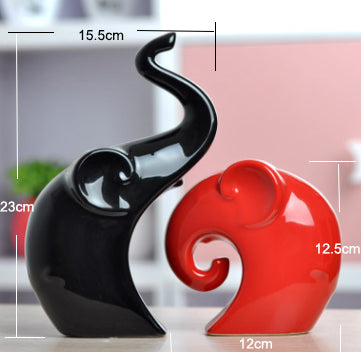 Ceramic Craft Home Decor - Creative Couple Elephants