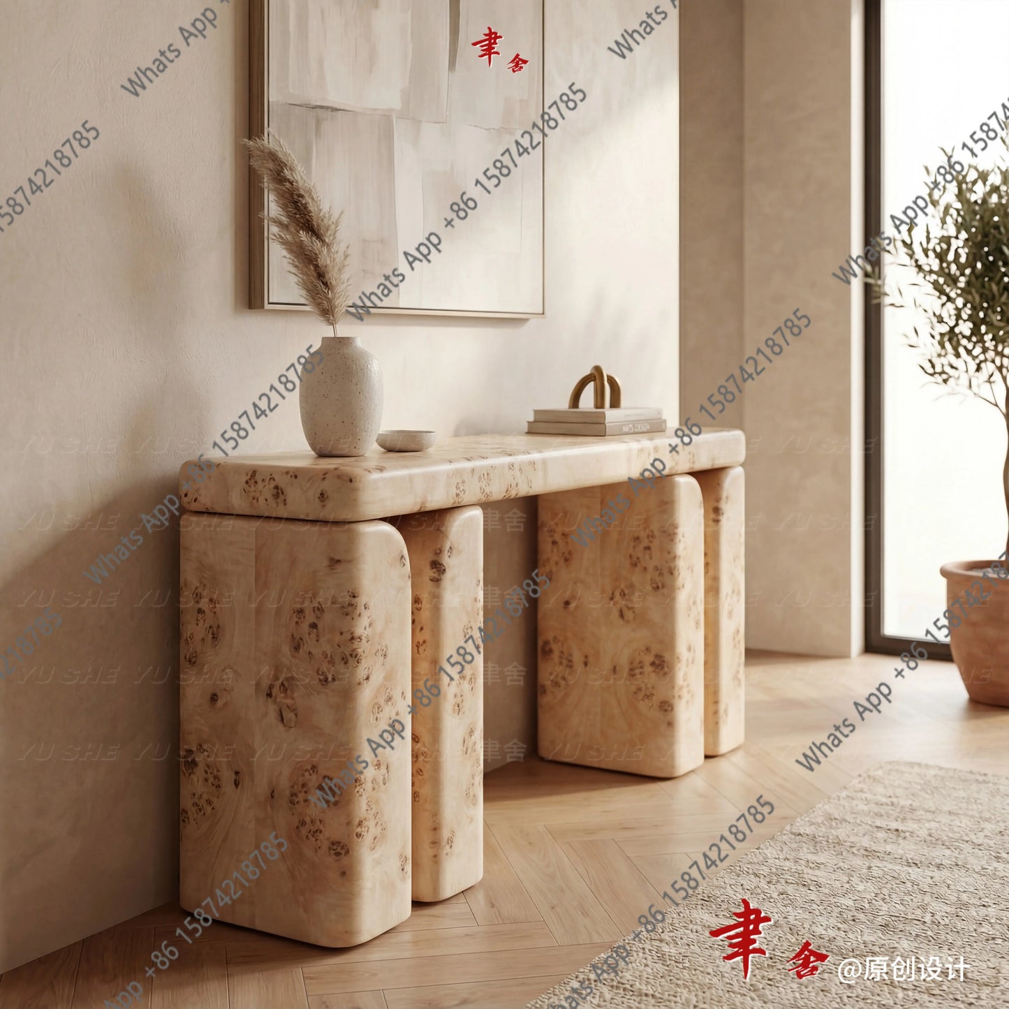 Wabi Sand Wind Tree Tumor Entrance Table Designer's New Simple Modern Strip Entry Living Room Decoration Table