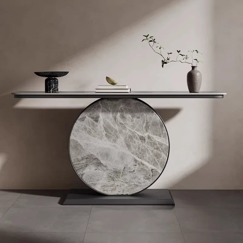 oo-Modern Handmade Aluminum Entrance Table End Table for Light Luxury Villa Hotel Decor Metal