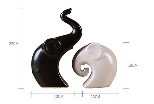 Ceramic Craft Home Decor - Creative Couple Elephants