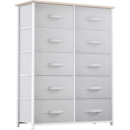 YITAHOME 10 Drawers Dresser Fabric Dresser for Living Room Organizer Unit for Bedroom Living Room Hallway Closets