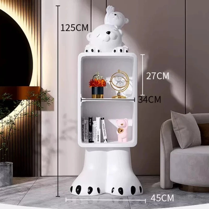 Adorable Elephant Coffee Side Table, Cream Style Corner Shelf Stand, Animal Living Room Decor Accent, Sturdy Wide Base End Table
