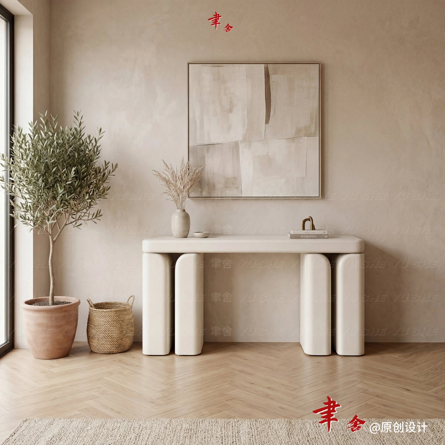 Wabi Sand Wind Tree Tumor Entrance Table Designer's New Simple Modern Strip Entry Living Room Decoration Table
