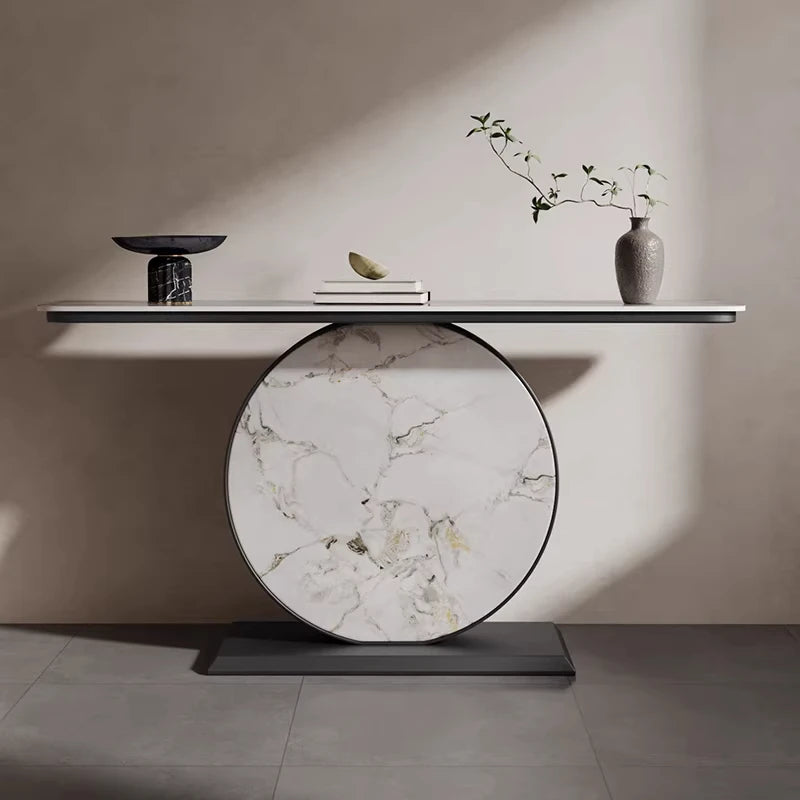 oo-Modern Handmade Aluminum Entrance Table End Table for Light Luxury Villa Hotel Decor Metal