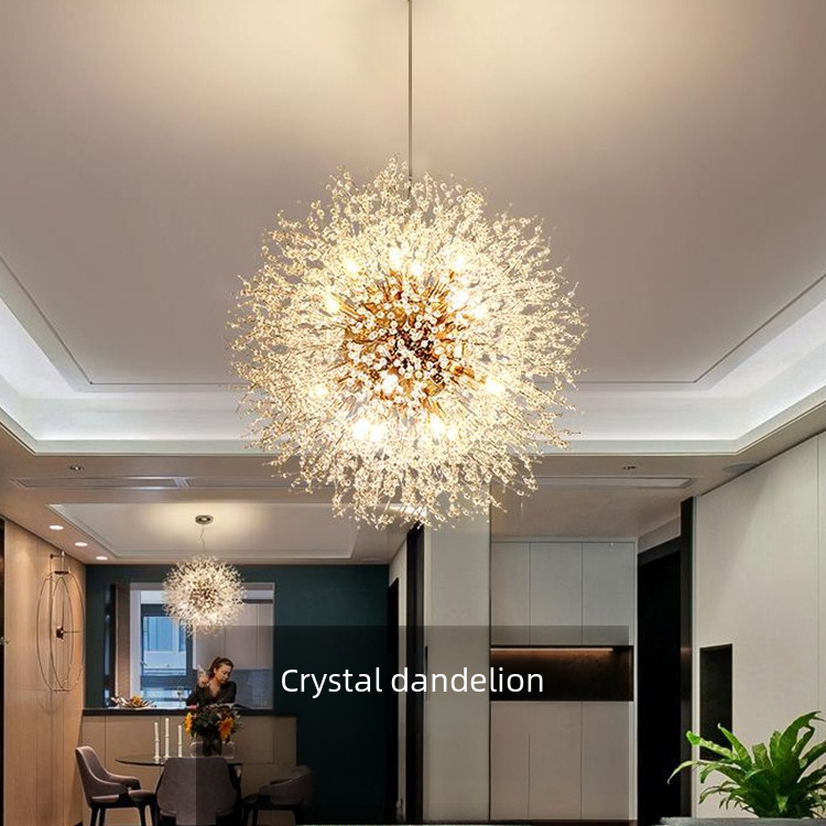 Creative Crystal Dandelion Chandelier for Living Room