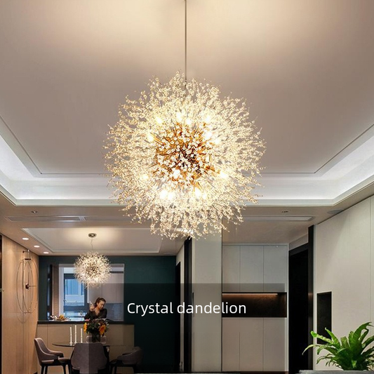 Creative Crystal Dandelion Chandelier for Living Room