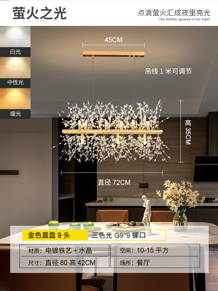 Creative Crystal Dandelion Chandelier for Living Room
