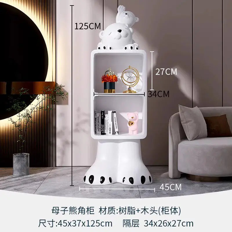 Adorable Elephant Coffee Side Table, Cream Style Corner Shelf Stand, Animal Living Room Decor Accent, Sturdy Wide Base End Table