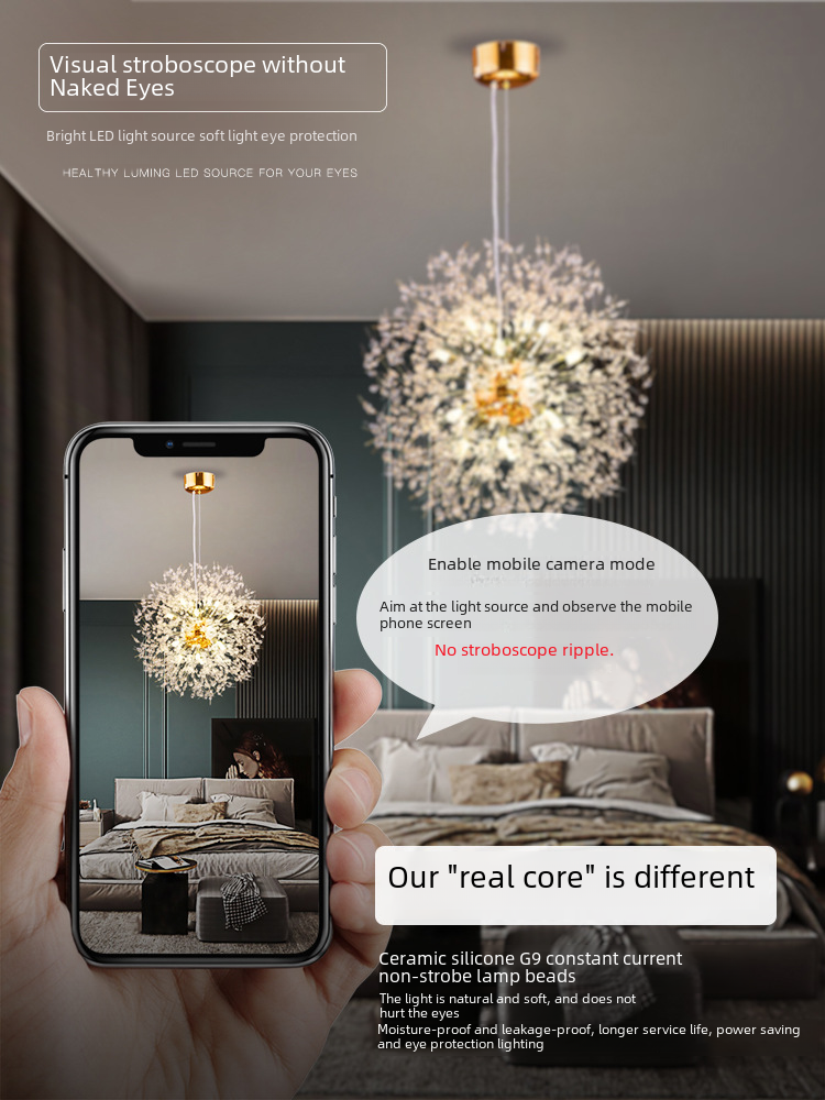Creative Crystal Dandelion Chandelier for Living Room