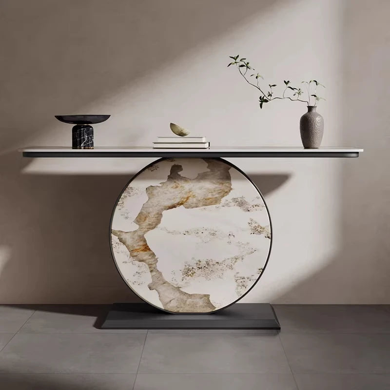 oo-Modern Handmade Aluminum Entrance Table End Table for Light Luxury Villa Hotel Decor Metal