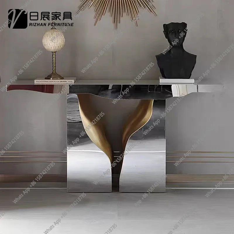 MX Italian Light Luxury Small Apartment Entrance Desk Designer Personalized Design End View Desk Corridor Decorative Cabinet