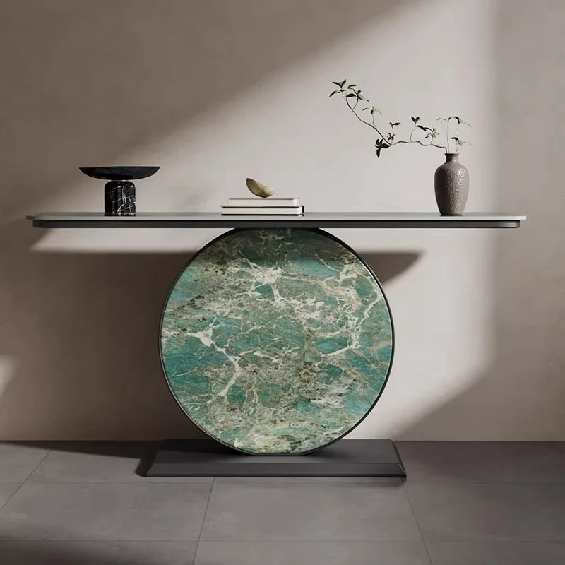 oo-Modern Handmade Aluminum Entrance Table End Table for Light Luxury Villa Hotel Decor Metal