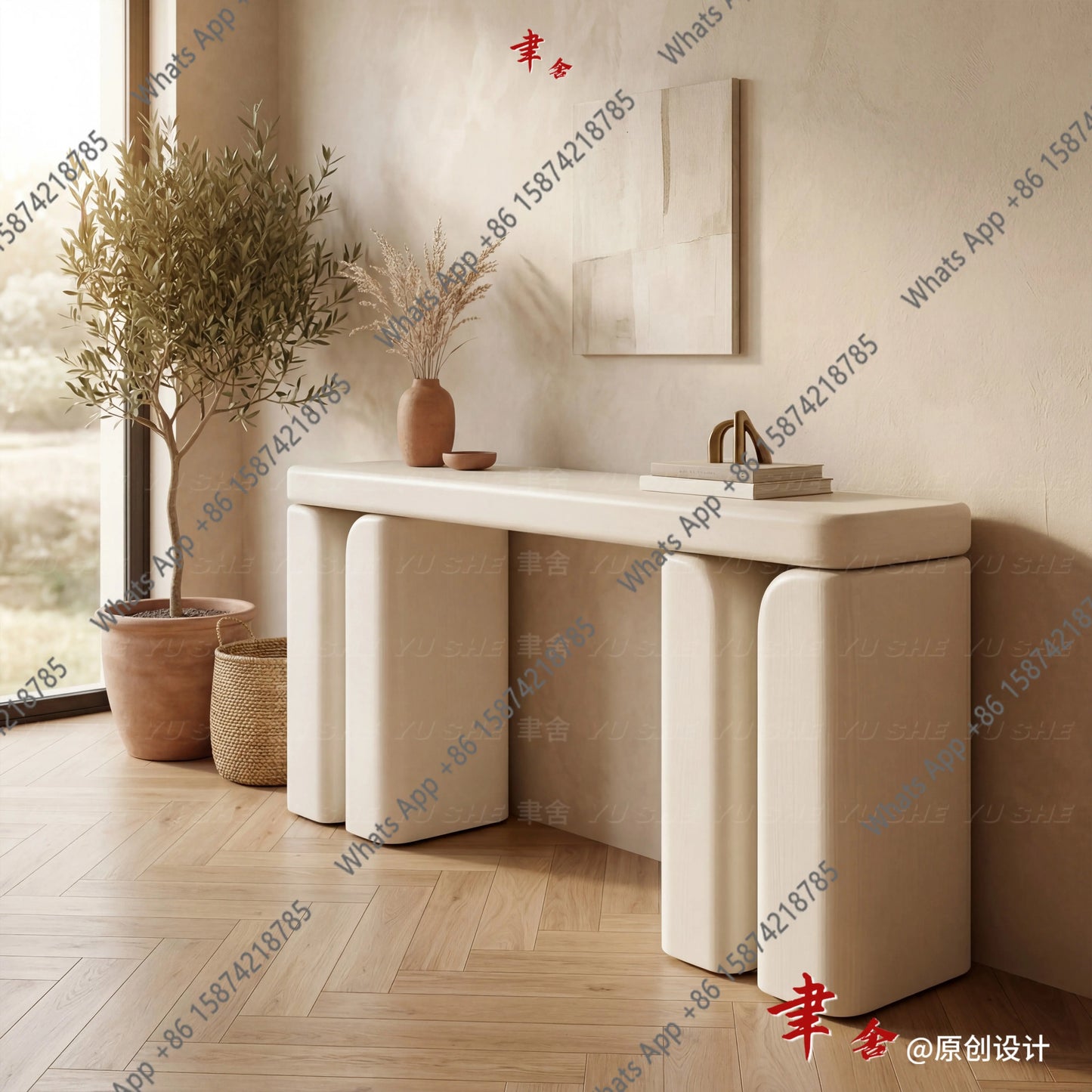 Wabi Sand Wind Tree Tumor Entrance Table Designer's New Simple Modern Strip Entry Living Room Decoration Table